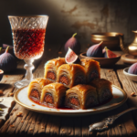 A serving of port and fig baklava