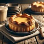 Sokolatopita: moist greek chocolate cake recipe 4 A creamy custard filled pastry the pastry sits neatly on a plate its golden brown flaky crust