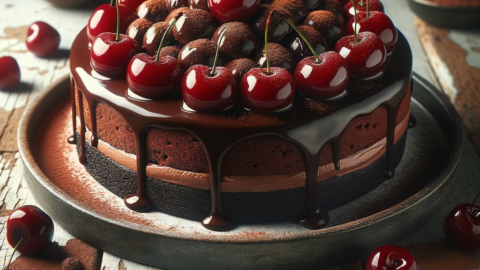 photo of a Greek chocolate cake