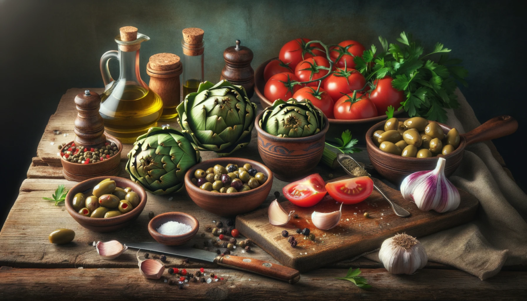 Artichoke hearts with tomatoes capers and kalamata olives