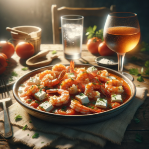 Classic greek shrimp saganaki recipe with feta and tomatoes 1 Shrimp saganaki