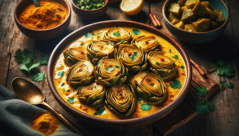 a serving of Curried Artichoke Hearts in Coconut Milk 2