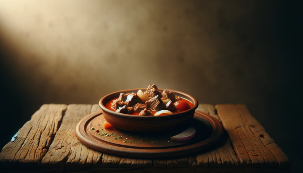 A serving of greek beef stifado stew