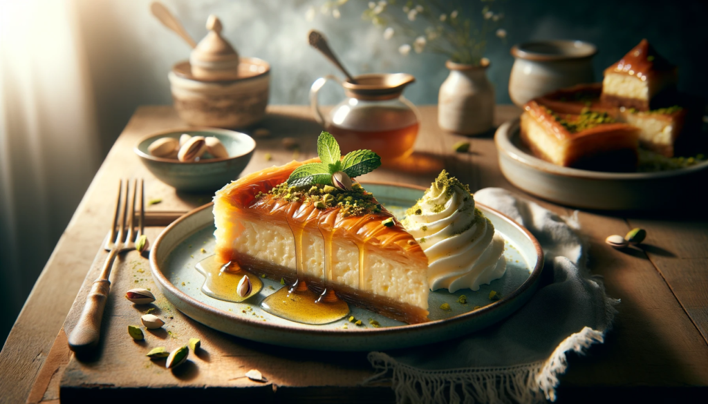 Delicious greek baklava cheesecake recipe 6 A slice of cheesecake baklava