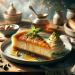 Greek yogurt baklava recipe: golden crispy squares on top of greek yogurt 10 A slice of cheesecake baklava