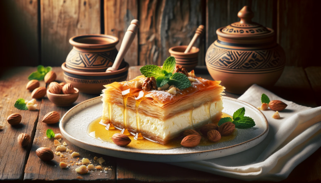 Delicious greek baklava cheesecake recipe 1 Amazing photo of a slice of greek cheesecake baklava