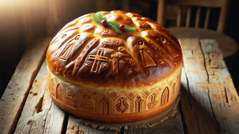 Christopsomo a traditional Greek Christmas bread