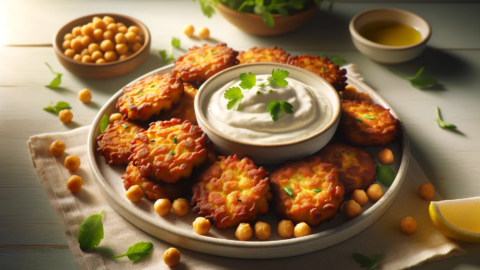 a serving of Chickpea Fritters Revithokeftedes