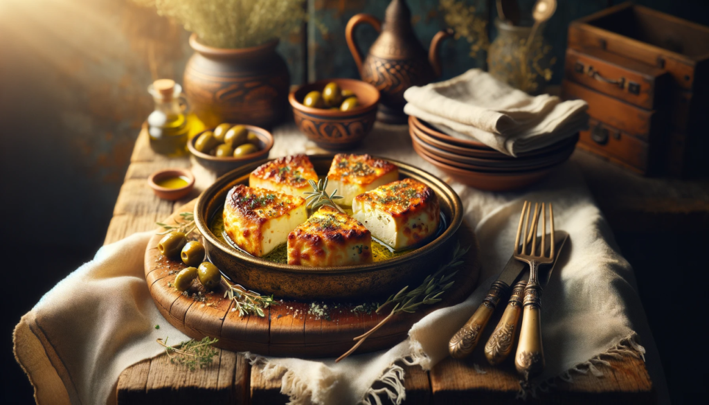 A serving of greek baked feta