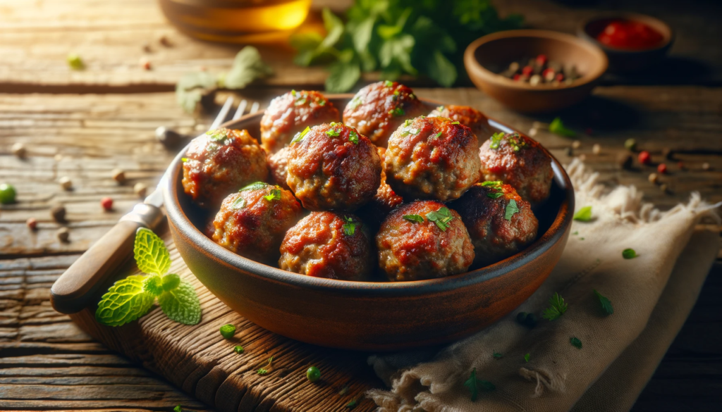 Keftedakia: recipe for greek meatballs 1 A serving of keftedakia greek meatballs