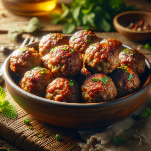 Keftedakia: recipe for greek meatballs 2 A serving of keftedakia greek meatballs