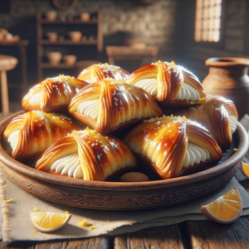 Sarikopitakia: greek sweet cheese pastries 1 A serving of sarikopitakia